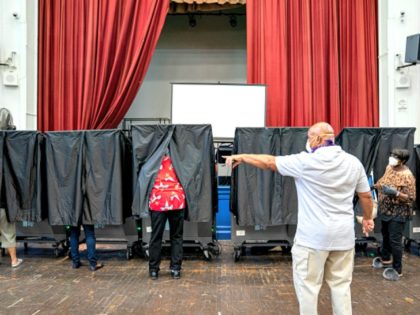 PHILADELPHIA, PA - JUNE 02: Voters cast ballots in primary elections on June 2, 2020 in Philadelphia, Pennsylvania. Voters in seven states are casting ballots in House Primaries today amid a coronavirus outbreak that has killed more than 103,000 people in the U.S. and the harshest downturn for American workers …