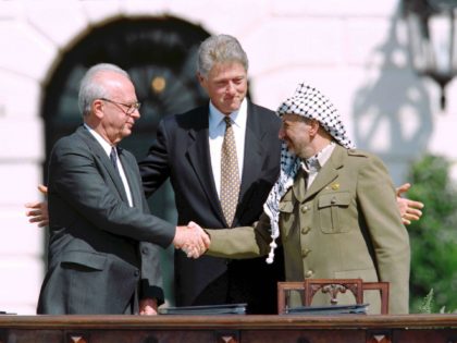 Yitzchak Rabin Oslo Accords (J. David Ake / AFP / Getty)
