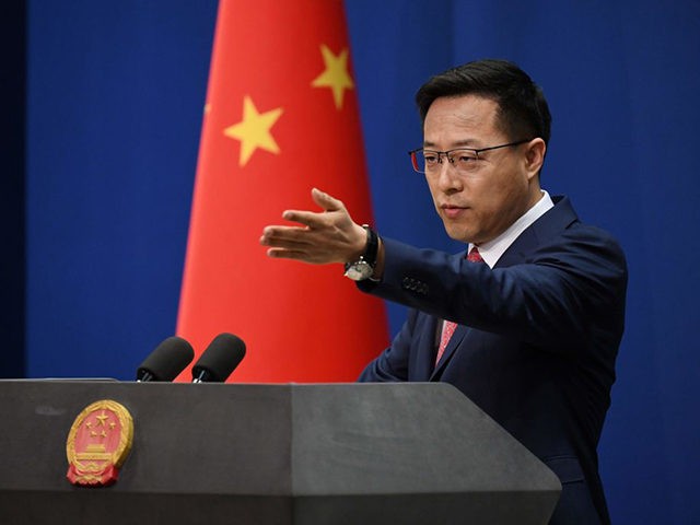 Chinese Foreign Ministry spokesman Zhao Lijian takes a question at the daily media briefin