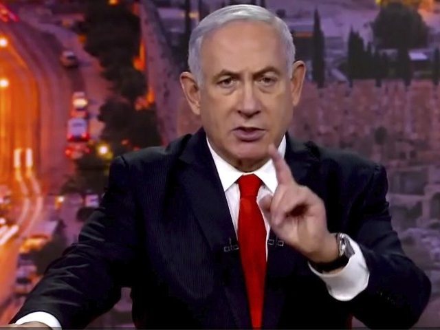 In this image from UNTV video, Prime Minister Benjamin Netanyahu, of Israel, speaks in a pre-recorded message which was played during the 75th session of the United Nations General Assembly, Tuesday, Sept. 29, 2020, at U.N. headquarters. (UNTV via AP)