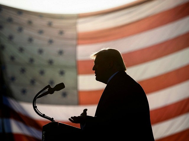 US President Donald Trump speaks during a "Great American Comeback" rally at Bemidji Regio