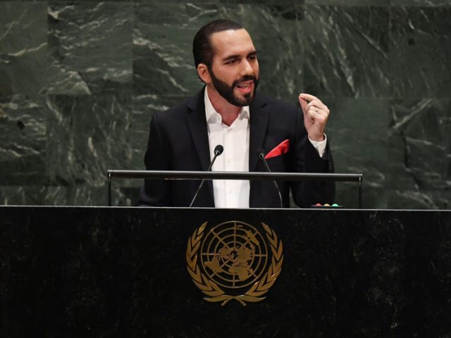 Salvadoran President Nayib Armando Bukele speaks during the 74th Session of the General As