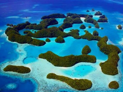 An undated handout photo received on October 28, 2015, shows Palau's Rock Islands as the tiny Pacific island nation of Palau on October 28, created one of the world's largest marine sanctuaries, saying it wanted to restore the ocean for future generations. At 500,000 square kilometres (193,000 square miles), the …