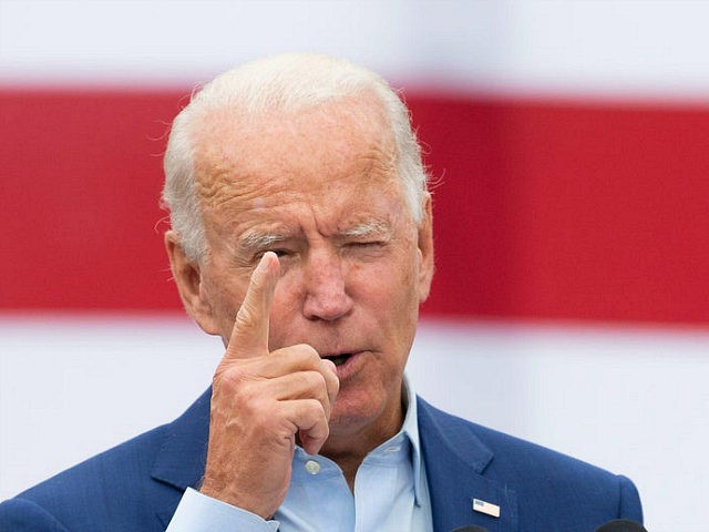 Democratic presidential candidate Joe Biden speaks at the United Auto Workers (UAW) Union Headquarters in Warren, Michigan, on September 9, 2020. (Photo by JIM WATSON / AFP) (Photo by JIM WATSON/AFP via Getty Images)