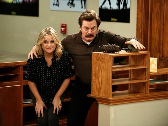 Nick Offerman and Amy Poehler in Parks and Recreation (2009) Titles: Parks and Recreation