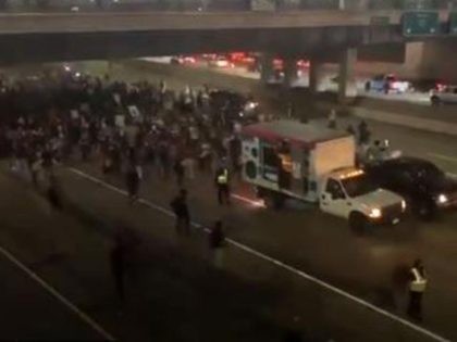 protesters block highway