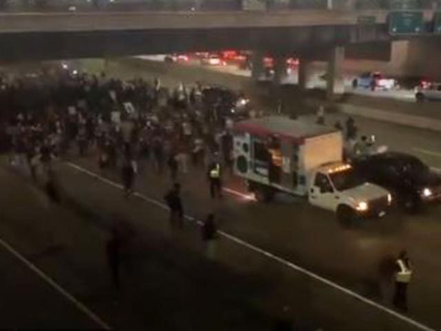 protesters block highway