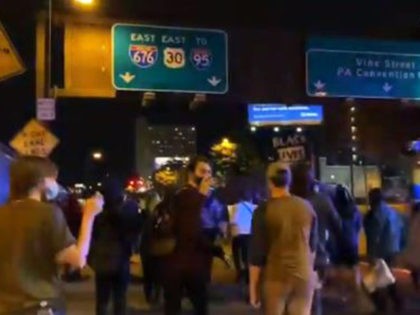 protesters block traffic