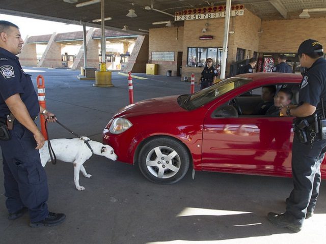 CBP K-9 searches for drugs at a Texas border crossing. (Photo: U.S. Customs and Border Protection)