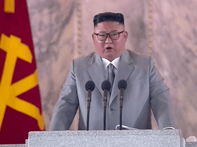 In this image made from video broadcasted by North Korea's KRT, North Korean leader Kim Jong Un delivers a speech during a ceremony to celebrate the 75th anniversary of the country’s ruling party in Pyongyang Saturday, Oct. 10, 2020. Kim warned Saturday that his country would “fully mobilize” its nuclear …