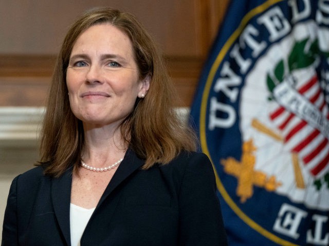 Supreme Court nominee Amy Coney Barrett meets with Sen. James Lankford, R-Okla., Wednesday, Oct. 21, 2020, on Capitol Hill in Washington. (Leigh Vogel/Pool via AP)