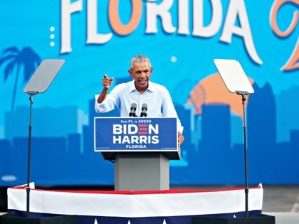 ORLANDO, FL - OCTOBER 27: Former US President Barack Obama campaigns for Democratic presid