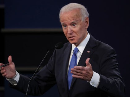 NASHVILLE, TENNESSEE - OCTOBER 22: Democratic presidential nominee Joe Biden participates in the final presidential debate against U.S. President Donald Trump at Belmont University on October 22, 2020 in Nashville, Tennessee. This is the last debate between the two candidates before the election on November 3. (Photo by Chip Somodevilla/Getty …