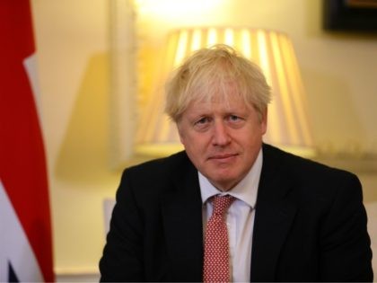 LONDON, ENGLAND - OCTOBER 08: Prime Minister Boris Johnson during a meeting with President of Ukraine, Volodymyr Zelenskyy, to sign a strategic partnership deal with the president in the face of Russia's 'destabilising behaviour' towards the country, at Downing Street on October 8, 2020 in London, England. The meeting with …