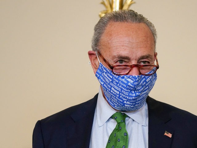 Senator Chuck Schumer attends the Back the Thrive Agenda press conference at the Longworth Office Building on September 10, 2020 in Washington, DC. (Photo by Jemal Countess/Getty Images for Green New Deal Network)