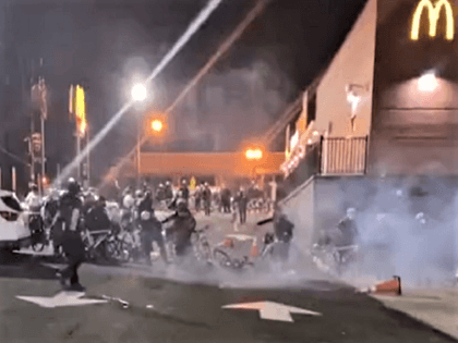 Protesters in DC throw fireworks injuring multiple police officers.