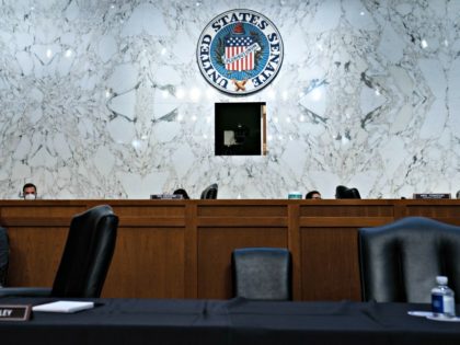 WASHINGTON, DC - OCTOBER 15: Empty chairs of Senators during the fourth day of Senate Judi