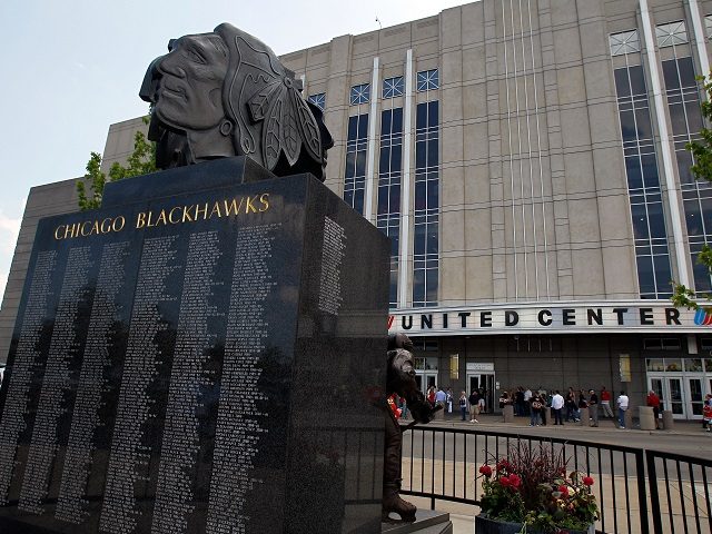 CHICAGO - MAY 23: The 'badge of honor' statue is seen outside the United Center before Game Four of the Western Conference Finals during the 2010 NHL Stanley Cup Playoffs between the Chicago Blackhawks and the San Jose Sharks on May 23, 2010 in Chicago, Illinois. (Photo by Jonathan Daniel/Getty …
