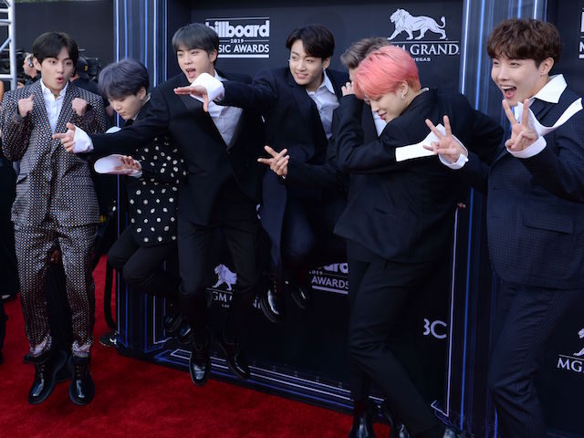 South Korean boy band BTS attends the 2019 Billboard Music Awards at the MGM Grand Garden Arena on May 1, 2019, in Las Vegas, Nevada. (Photo by Bridget BENNETT / AFP) (Photo credit should read BRIDGET BENNETT/AFP via Getty Images)