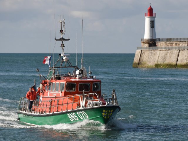 An SNSM boat arrive at Les Sables d'Olonne harbour on June 10, 2019 to attend a white march in tribute to three rescuers killed on June 7, when a SNSM vessel capsized in rough seas as a giant storm pummelled the country's Atlantic coast. - The SNSM team had been …
