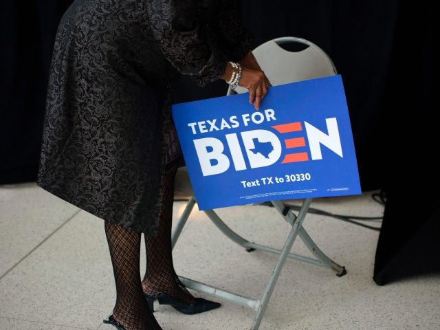 A supporter of presidential candidate Joe Biden waits for him to speak at a rally on March 2, 2020 at Texas Southern University in Houston, Texas. - Joe Biden's presidential hopes received a major campaign boost as fellow centrist Amy Klobuchar dropped out of the Democratic race and prepared to …