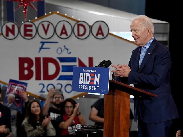 LAS VEGAS, NEVADA - FEBRUARY 22: Democratic presidential candidate former Vice President J