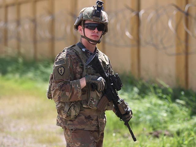 A US army soldier, part of the Combined Joint Task Force Operation Inherent Resolve (CJTF-