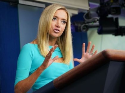 White House Press Secretary Kayleigh McEnany speaks during a briefing in the Brady Briefin