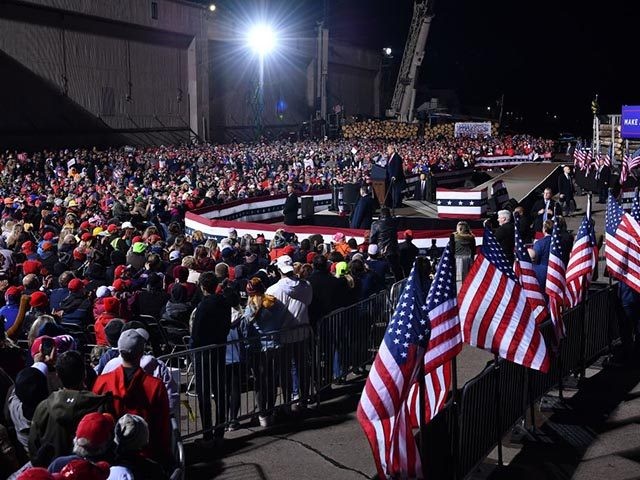 US President Donald Trump speaks at a "Make America Great Again" campaign rally at Duluth International Airport in Duluth, Minnesota, on September 30, 2020. (Photo by MANDEL NGAN / AFP) (Photo by MANDEL NGAN/AFP via Getty Images)