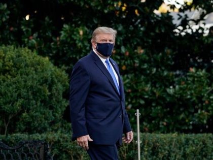 WASHINGTON, DC - OCTOBER 02: U.S. President Donald Trump leaves the White House for Walter Reed National Military Medical Center on the South Lawn of the White House on October 2, 2020 in Washington, DC. President Donald Trump and First Lady Melania Trump have both tested positive for coronavirus. (Photo …