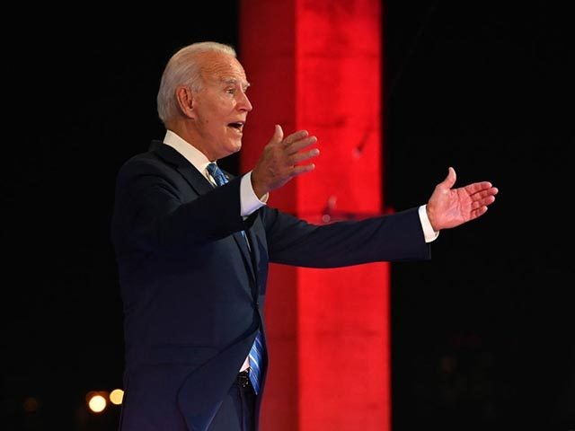 Democratic presidential nominee and former Vice President Joe Biden participates in an NBC