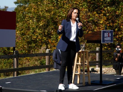 ASHEVILLE, NC - OCTOBER 21: Democratic vice presidential nominee Sen. Kamala Harris (D-CA)