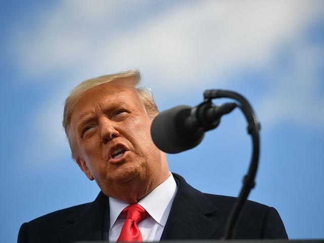 US President Donald Trump speaks at a "Make America Great Again" rally in Newtown, Pennsylvania, on October 31, 2020. (Photo by MANDEL NGAN / AFP) (Photo by MANDEL NGAN/AFP via Getty Images)