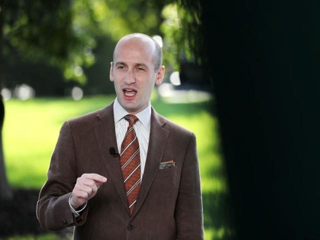 WASHINGTON, DC - AUGUST 20: White House Senior Policy Advisor Stephen Miller is interviewed on FOX News outside the West Wing of the White House August 20, 2020 in Washington, DC. Miller said that if Democrats are elected to Congress and the White House in November then all cities will …