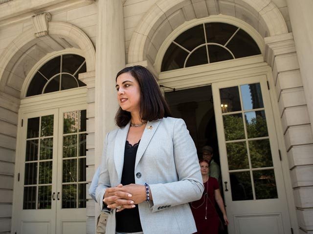 NEW YORK, NY - JULY 19: Nicole Malliotakis, Republican New York City mayoral candidate, le