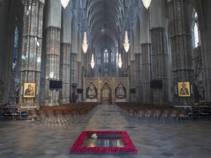 The bouquet of flowers carried by Meghan Markle during her wedding to Britain's Prince Harry, Duke of Sussex at ST George's Chapel , Windsor Castle, is pictured laid on the grave of the Unknown Warrior inside Westminster Abbey in London, on May 20, 2018, two days after the wedding ceremony. …