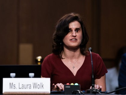 WASHINGTON, DC - OCTOBER 15: Laura Wolk speaks during the fourth day of Senate Judiciary C