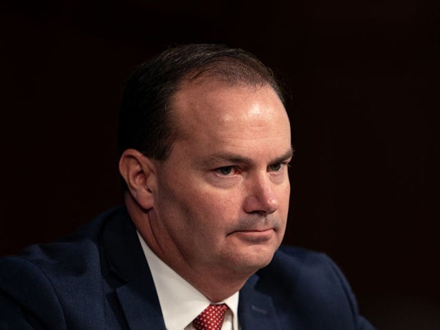 WASHINGTON, DC - OCTOBER 12: U.S. Sen. Mike Lee (R-UT) listens during Supreme Court Justic