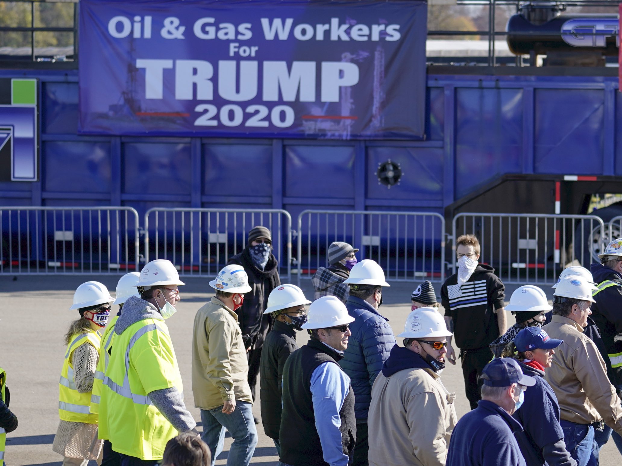 Oil and Gas Workers for Trump (Keith Srakocic / Associated Press)