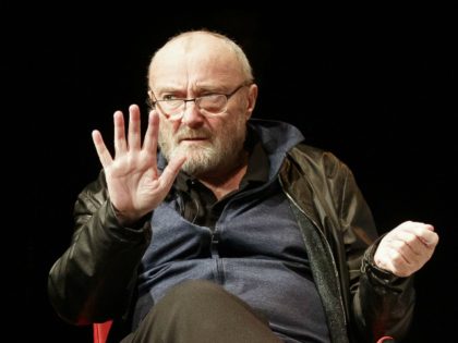 Great Britain's singer Phil Collins attends a round table with students of the University of Music and Performing Arts Graz on May 22, 2019 in Graz. - Phil Collins will receive a honorary doctorate of the University. (Photo by ERWIN SCHERIAU / APA / AFP) / Austria OUT (Photo credit …