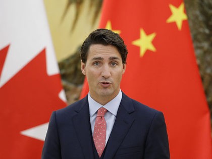 BEIJING, CHINA - AUGUST 31: Canadian Prime Minister Justin Trudeau addresses a press confe