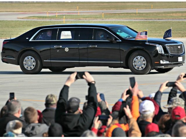 GREEN BAY, WISCONSIN - OCTOBER 30: President Donald Trump arrives for a campaign rally at