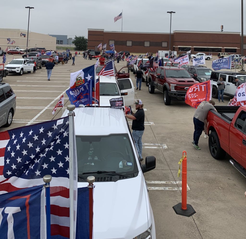 A large crowd gathered to show support for President Donald Trump at a parade Sunday afternoon in North Richland Hills, Texas.