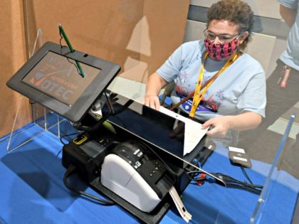 LAS VEGAS, NEVADA - OCTOBER 15: Clark County information technology department worker Mary