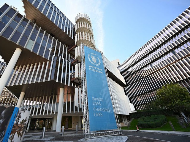 This general view shows the exterior of The World Food Programme (WFP) headquarters in Rom