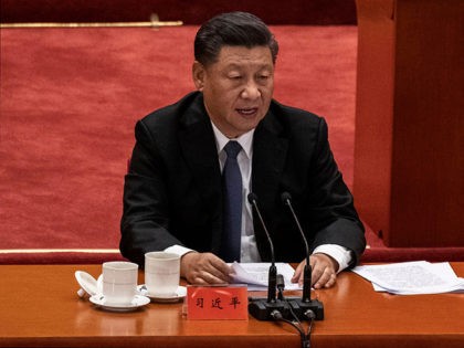 BEIJING, CHINA - OCTOBER 23: Chinese President Xi Jinping speaks at a ceremony marking the