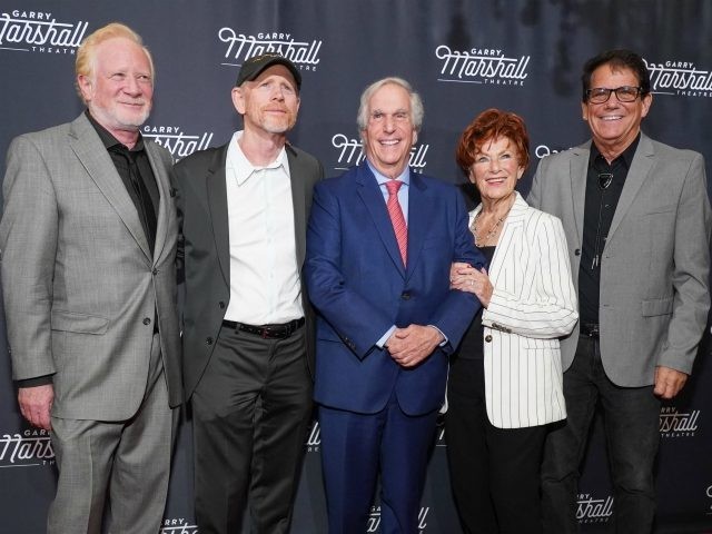 LOS ANGELES, CALIFORNIA - NOVEMBER 13: (L-R) Don Most, Ron Howard, Henry Winkler, Marion Ross and Anson Williams attend Garry Marshall Theatre's 3rd Annual Founder's Gala Honoring Original "Happy Days" Cast at The Jonathan Club on November 13, 2019 in Los Angeles, California. (Photo by Rachel Luna/Getty Images)