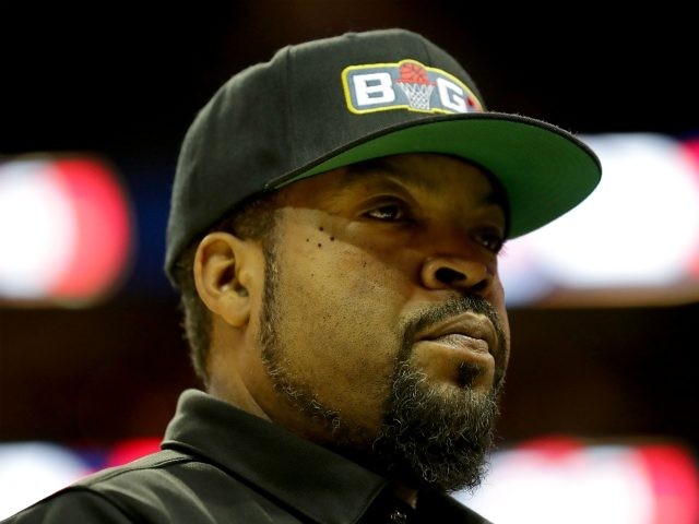 CHARLOTTE, NC - JULY 02: Ice Cube watches the action during week two of the BIG3 three on three basketball league at Spectrum Center on July 2, 2017 in Charlotte, North Carolina. (Photo by Streeter Lecka/Getty Images)