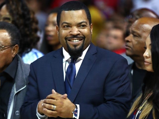 NEW YORK, NY - JUNE 25: Ice Cube applauds during week one of the BIG3 three on three basketball league at Barclays Center on June 25, 2017 in New York City. (Photo by Al Bello/Getty Images)