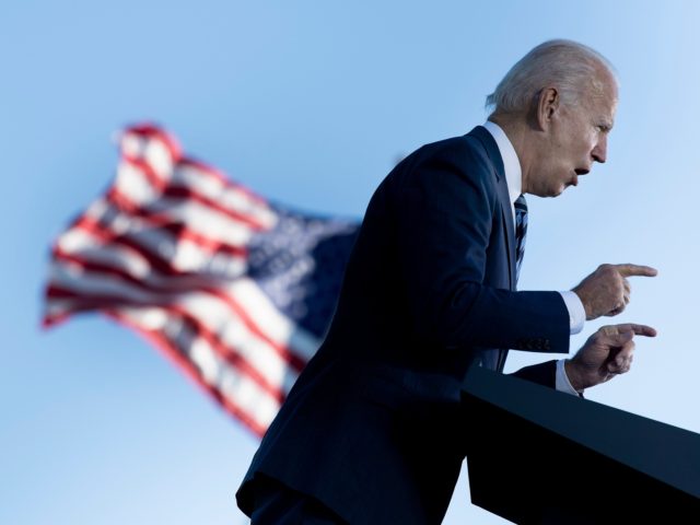 Former US Vice President Joe Biden, Democratic presidential candidate, speaks at the Lodges at Gettysburg October 6, 2020, in Gettysburg, Pennsylvania. - Democrat Joe Biden warned on October 6, 2020 that "the forces of darkness" are dividing Americans, stressing that as president he would strive to "end the hate and …